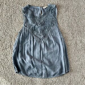 Entro Women Boutique Grey Lacey Tank Top Size S